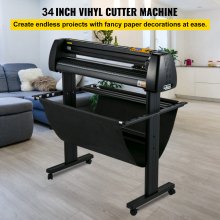VEVOR Vinyl Cutter, 34 Inch Package Vinyl Cutting Machine Manual Vinyl Printer LCD Display Plotter Cutter Sign Cutting with Signmaster Software for Designing and Cutting with Accessories,