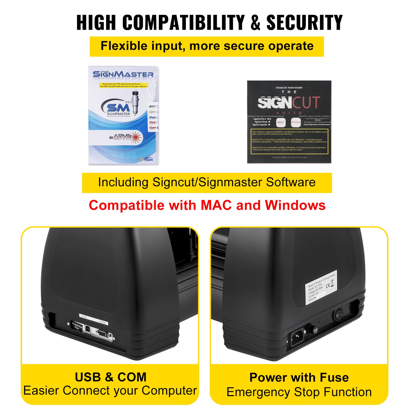 VEVOR Vinylsnijder Vinyl Cutter 14in Vinyl Snijplotter Snijplotter Machine LCD-scherm met SignCut Software