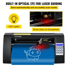 VEVOR Vinyl Snijplotter 375 mm Snijplotter Vinylsnijder Led Desktop Vinyl Cutter Semi-automatisch Ingebouwd Optisch Oog Lasergeleiding Compatibel