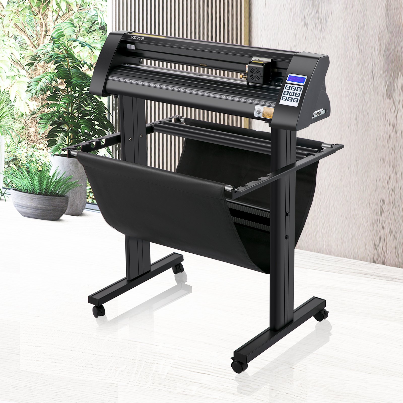 VEVOR Vinyl Snijplotter, 720mm Snijplotter Machine, LEDscherm Vinyl Cutter Plotter, Semi-automatisch Ingebouwd Optisch Oog Lasergeleiding, Compatibel met SignMaster-software voor Windows met Standaard