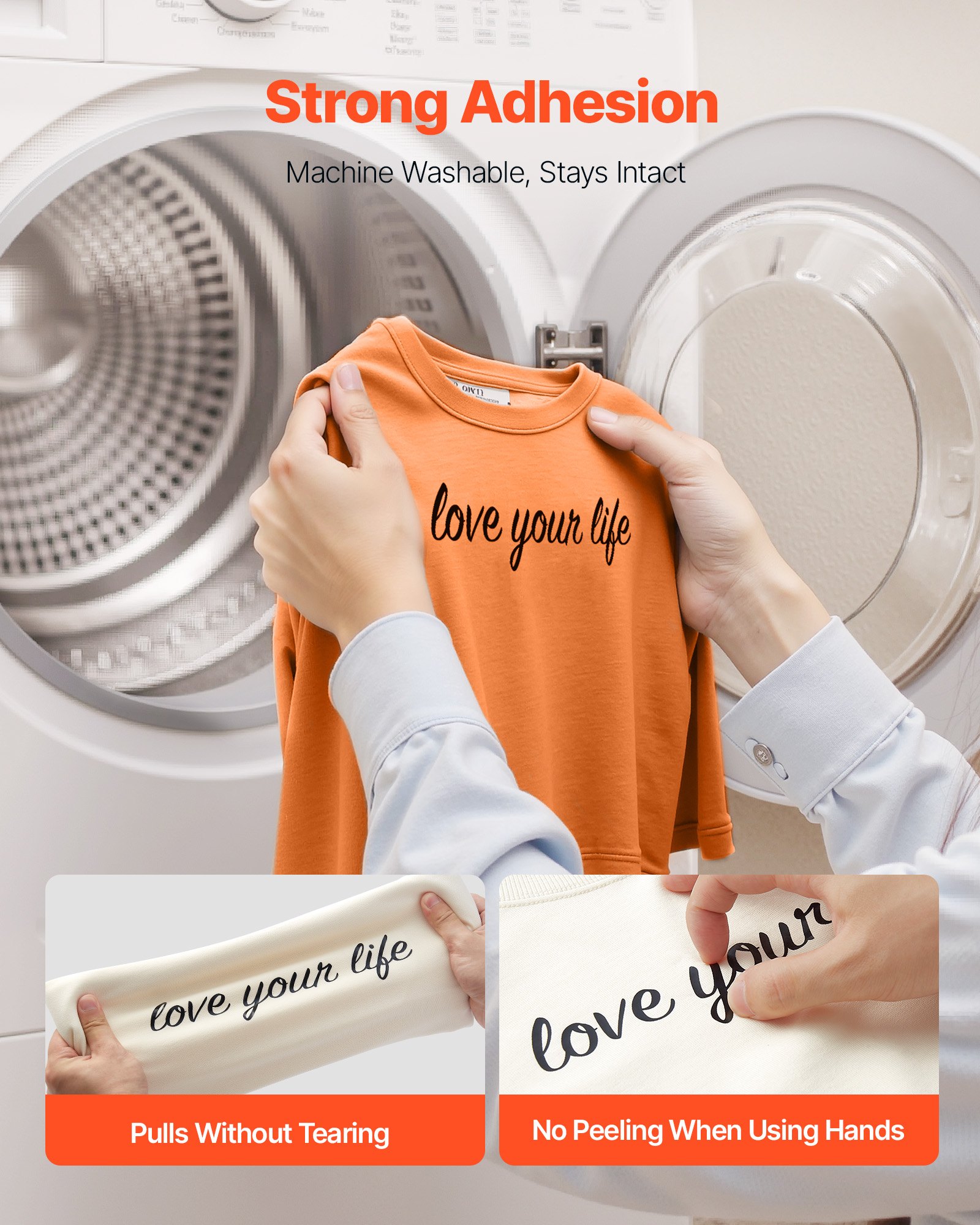 VEVOR Heat Transfer Vinyl (304,8 x 7260 mm), glanzend zwart strijkvinylrol, compatibel met snijmachines, voor diverse materialen: T-shirts, kussens, hoeden