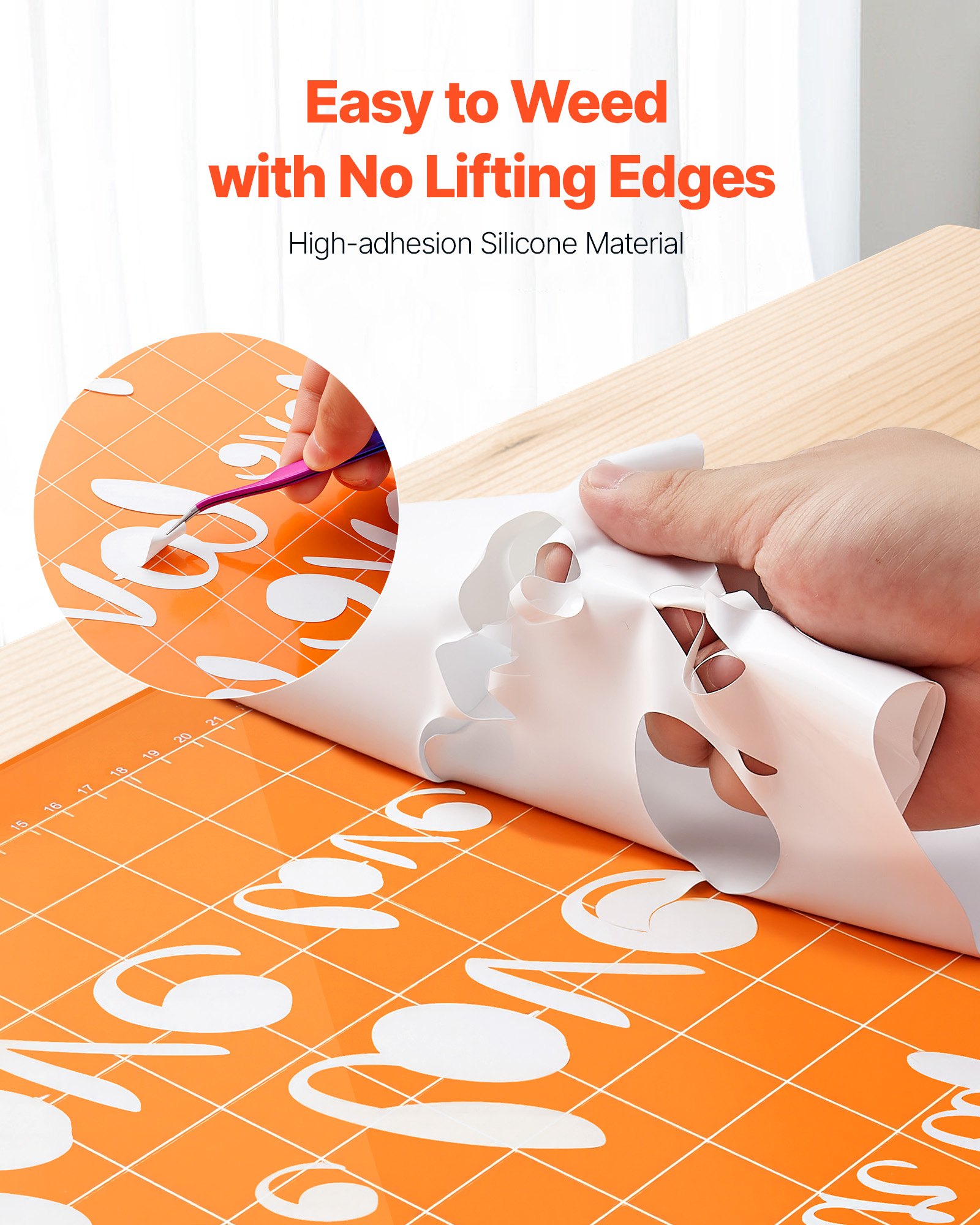 VEVOR Heat Transfer Vinyl, 304.8 x 21336mm, Glossy White HTV Iron on Vinyl Roll, Easy to Cut and Weed, Strong Adhesion, Compatible with Cutting Machines, for Various Materials, T-shirts, Pillows, Hats