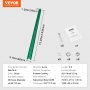 VEVOR 6ft U-profielbordpalen, 4-pack groene, robuuste, massief stalen hekpalen, U-profielstalen bord voor tuin, erf, boerderij of verkeersplein