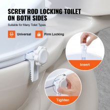 VEVOR Raised Toilet Seat, 10 cm, 136 kg Load Capacity, Universal Raised Toilet Seat, Screw Rod Lock, with Toilet Seat, for Disabled, Patients, Pregnant Women