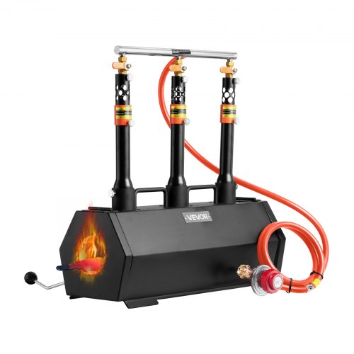 VEVOR draagbare propaanoven, smidsoven met 3 branders, 1427 °C, voor het maken van messen, hoefsmeden, zeshoekige oven met grote capaciteit, gereedschap en uitrusting voor het smeden van koudgewalst staal