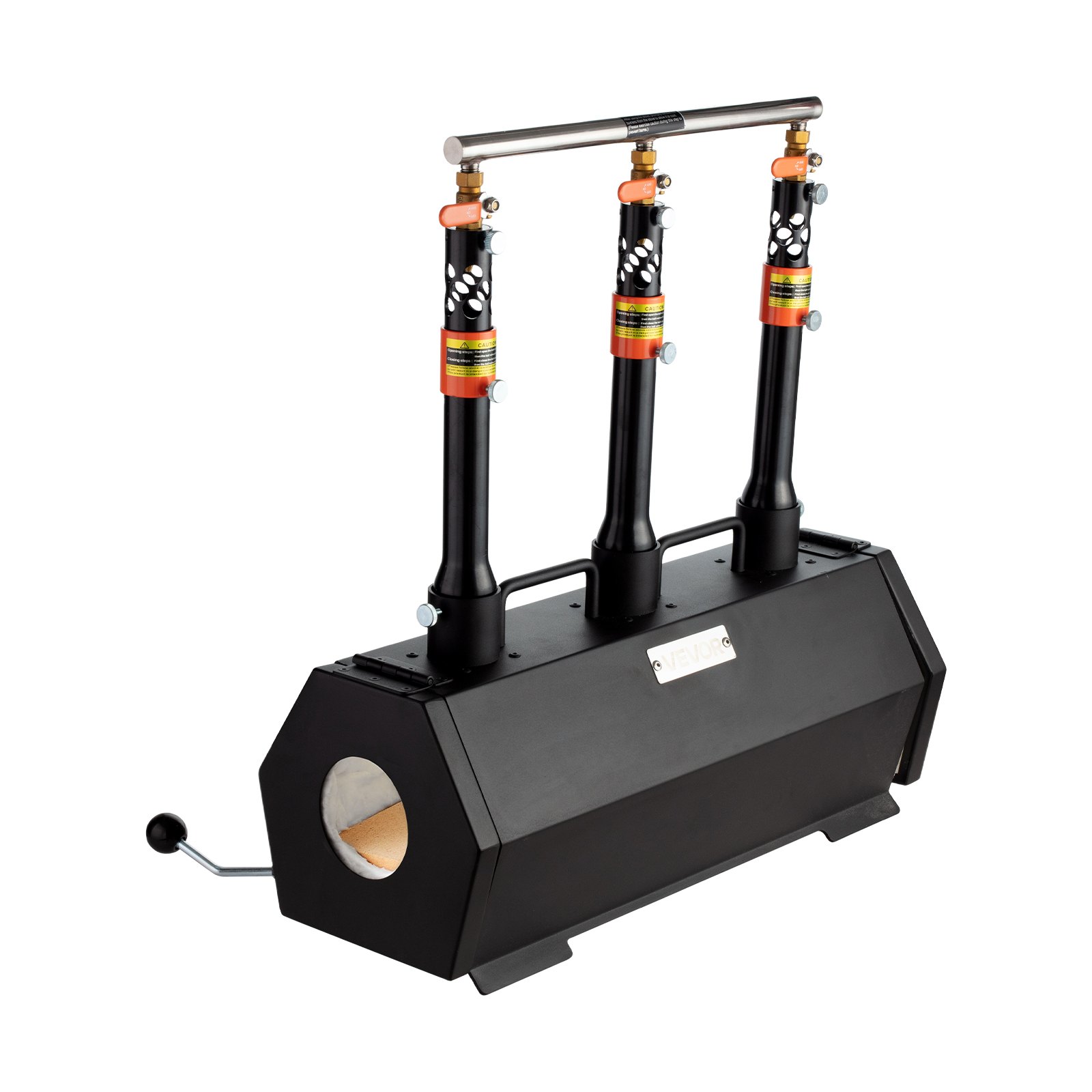 VEVOR Portable Propane Forge, 3 Burners, 1427℃ Tool and Knife Making Blacksmithing Farrier Forge, Large Capacity Hexagon, Cold-Rolled Steel Gas Forging Tools and Equipment, Use for Metal Forging