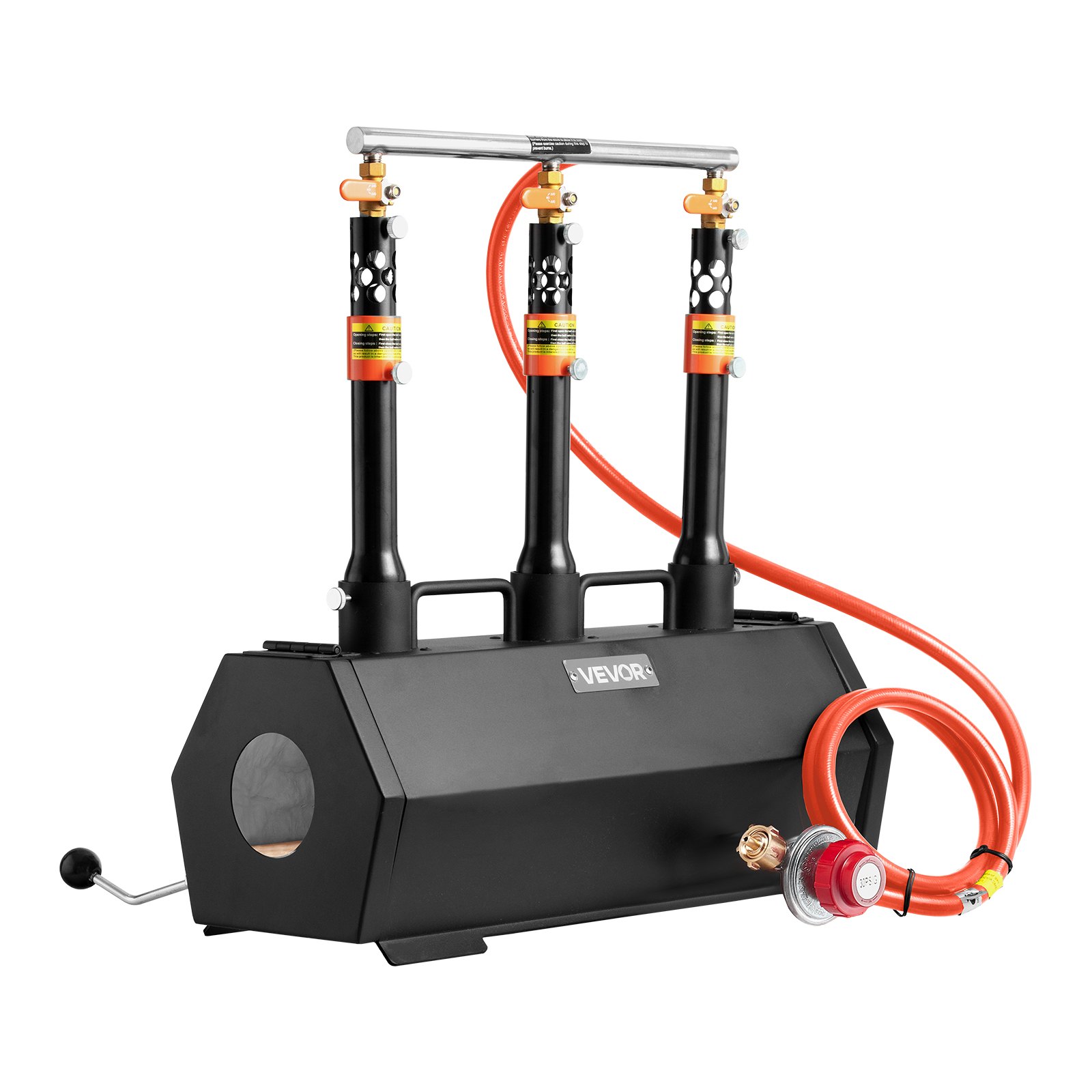 VEVOR Portable Propane Forge, 3 Burners, 1427℃ Tool and Knife Making Blacksmithing Farrier Forge, Large Capacity Hexagon, Cold-Rolled Steel Gas Forging Tools and Equipment, Use for Metal Forging