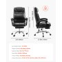 VEVOR Executive Chair, High Back Office Chair with Footrest and Lumbar Pillow, Ergonomic Desk Chair 135° Recline & Adjustable Height, PU Leather Swivel Rolling Chair for Work, Study, Game, Black