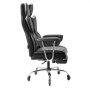 VEVOR Executive Office Chair, High Back Chair with Footrest and Removable Armrests, Ergonomic Desk Chair High-Resilience Foam Cushion, PU Leather Swivel Rolling Chair for Work, Study, Game, Black