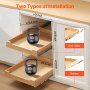 VEVOR Pull Out Cabinet Organizer, 20"W x 21"D Cabinet Drawer, Soft Close Slide out Shelf, Heavy-Duty Sliding Wood Drawer, Bottom and Side Assembly Base Cabinet Organization for Kitchen Pantry Bathroom