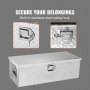 VEVOR 762 x 330 x 244 mm gereedschapskist voor vrachtwagenbed, afsluitbare 64 l vrachtwagenkist gereedschapskist opslag gereedschapskist, 30 kg draagvermogen gereedschapskist organizer voor camper, auto etc.