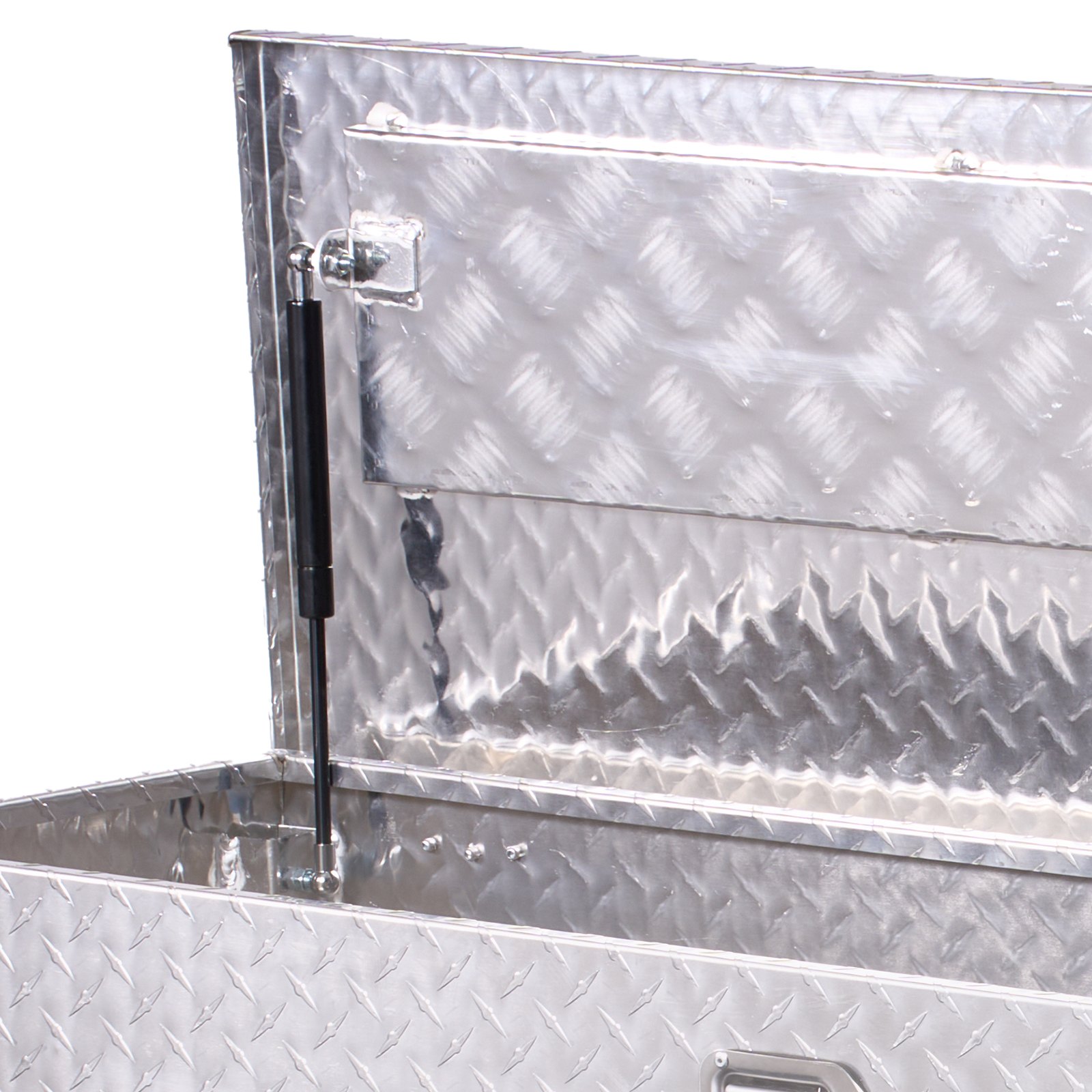 VEVOR Aluminium gereedschapskist voor laadbak met zijhandgreep en afsluitbare sleutels, opbergkist voor aanhanger, pick-up, camper (1244,6 x 381 x 381 mm) Zilver
