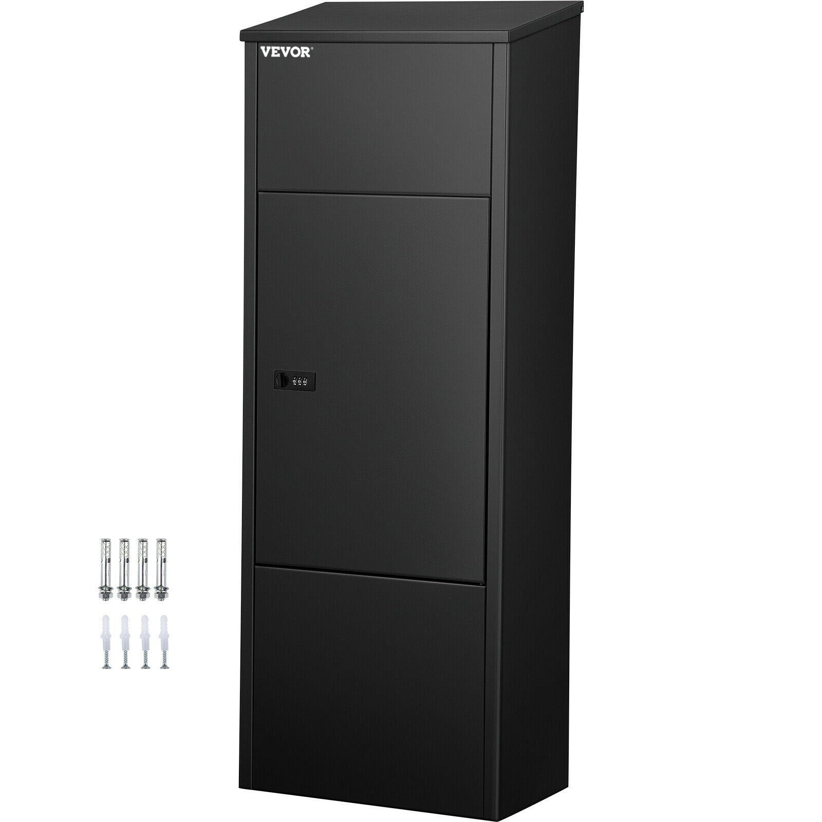 VEVOR Mail Package Drop Box, 15'' x 9'' x 41.3'' Package Parcel Box, Galvanized Steel Parcel Drop Box, Mailbox with Code Lock, Secure Postbox with Hardware, Delivery Box for Porch, Curbside & Outside,