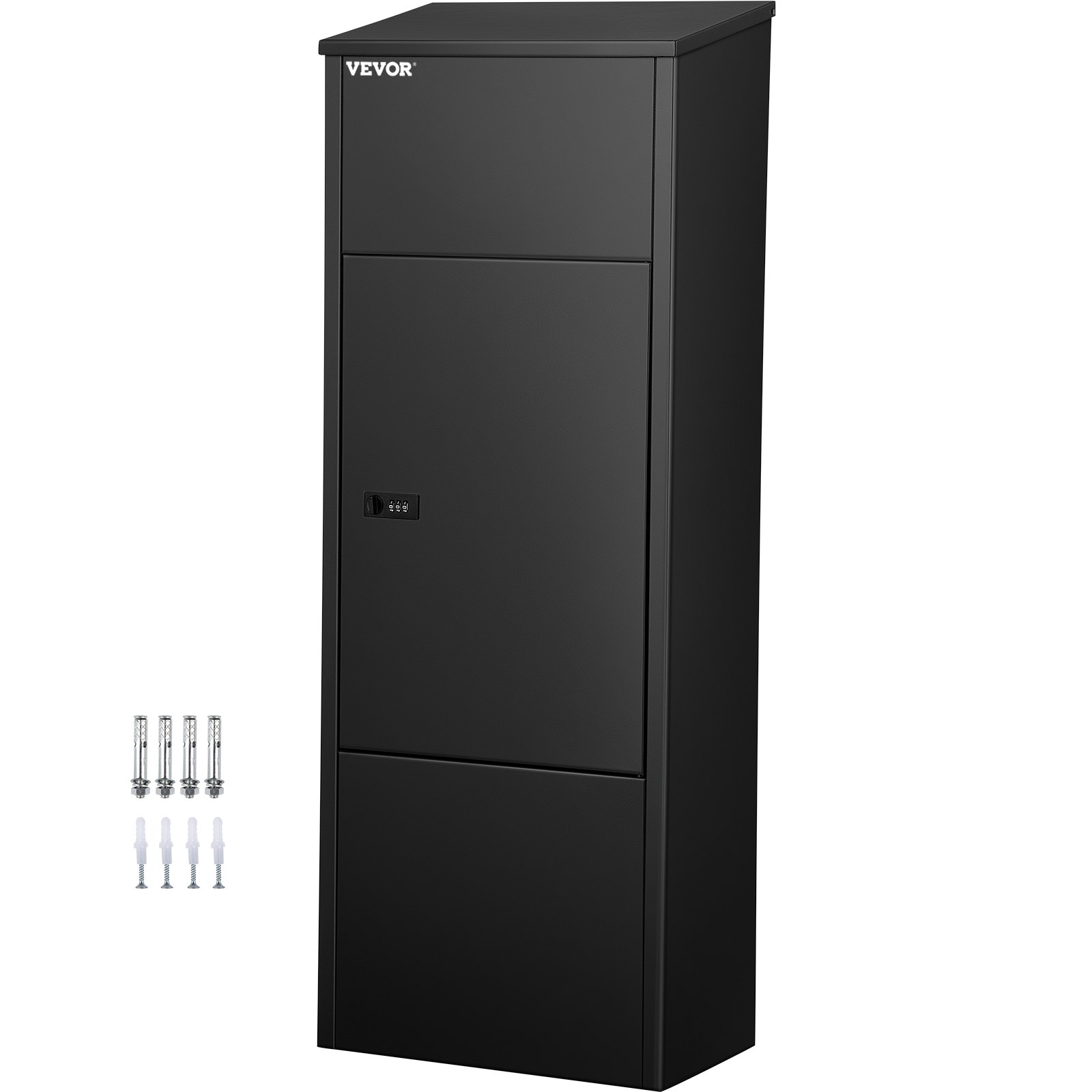 VEVOR Mail Package Drop Box, 15'' x 9'' x 41.3'' Package Parcel Box, Galvanized Steel Parcel Drop Box, Mailbox with Code Lock, Secure Postbox with Hardware, Delivery Box for Porch, Curbside & Outside,