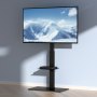 VEVOR TV-standaard, draaibare vloerstandaard voor tv's (32-85 inch), in hoogte verstelbare draagbare tv-standaard met gehard glazen voet, tv-standaard voor slaapkamer woonkamer zwart