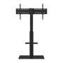 VEVOR TV-standaard, draaibare vloerstandaard voor tv's (32-85 inch), in hoogte verstelbare draagbare tv-standaard met gehard glazen voet, tv-standaard voor slaapkamer woonkamer zwart