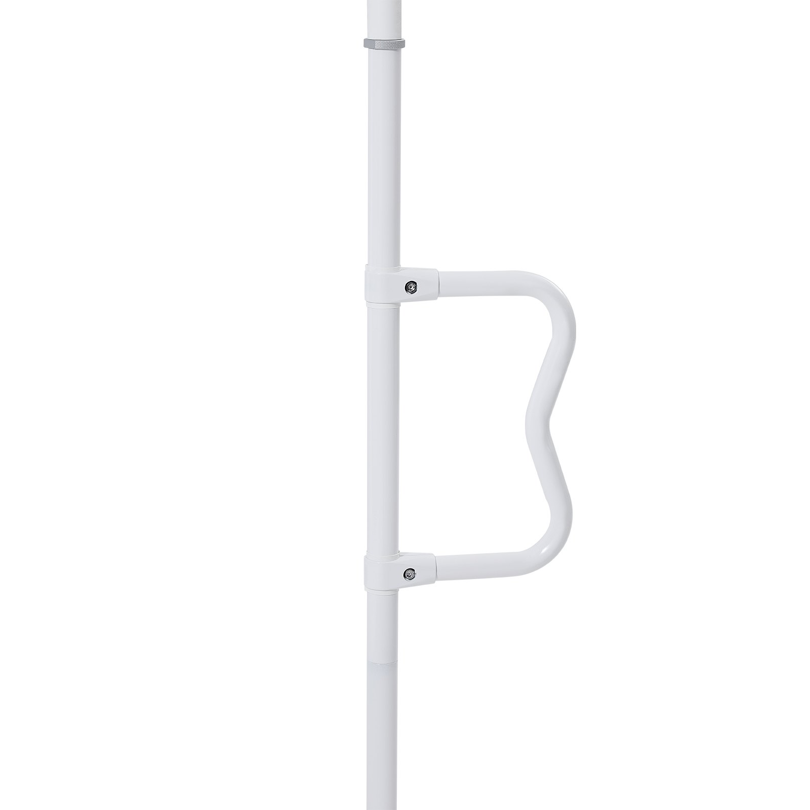 VEVOR Veiligheidsbeugel van vloer tot plafond, badkamerbeugel met antislip gebogen handgreep, draagvermogen 136 kg, voor ouderen, voor plafondhoogtes van 214 tot 305 cm, wit