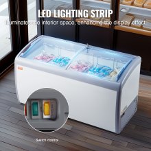 VEVOR 460L Commerciële ijsvitrine Gelato Dip-vriezer