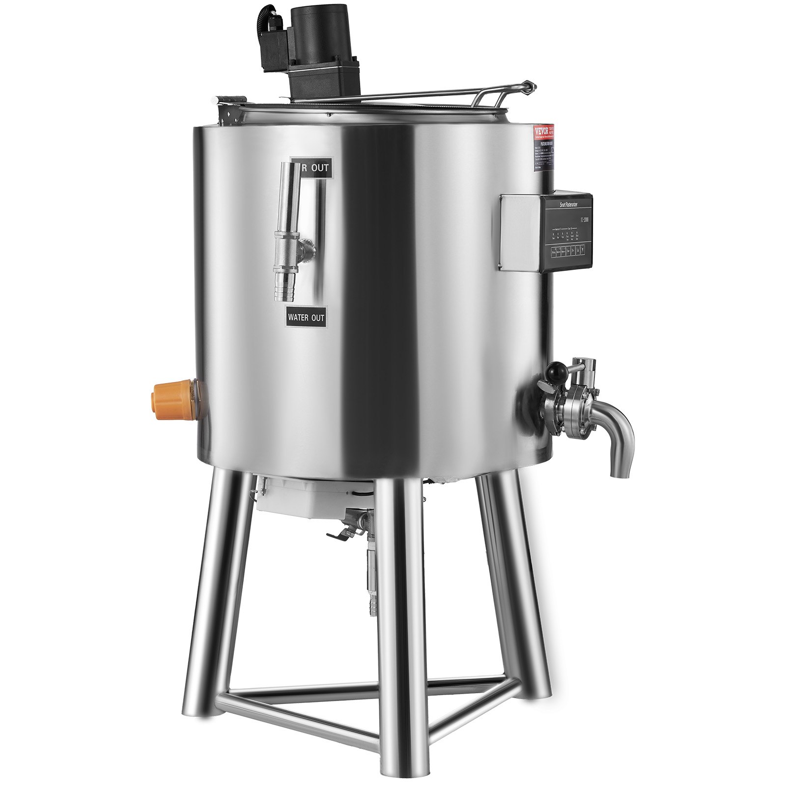 VEVOR Milk Pasteurizer 30L, Commercial Milk Pasteurization Machine, Food Grade 304 Stainless Steel, Professional Pasteurization with Time and Temperature Control, for Milk Juice Yogurt Sterilization