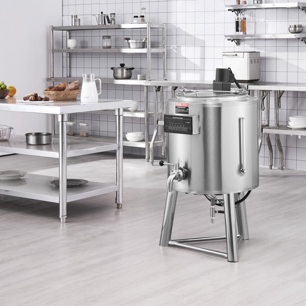 VEVOR Milk Pasteurizer 50L, Commercial Milk Pasteurization Machine, Food Grade 304 Stainless Steel, Professional Pasteurization with Time and Temperature Control, for Milk Juice Yogurt Sterilization