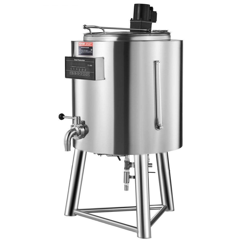 VEVOR Milk Pasteurizer 50L, Commercial Milk Pasteurization Machine, Food Grade 304 Stainless Steel, Professional Pasteurization with Time and Temperature Control, for Milk Juice Yogurt Sterilization