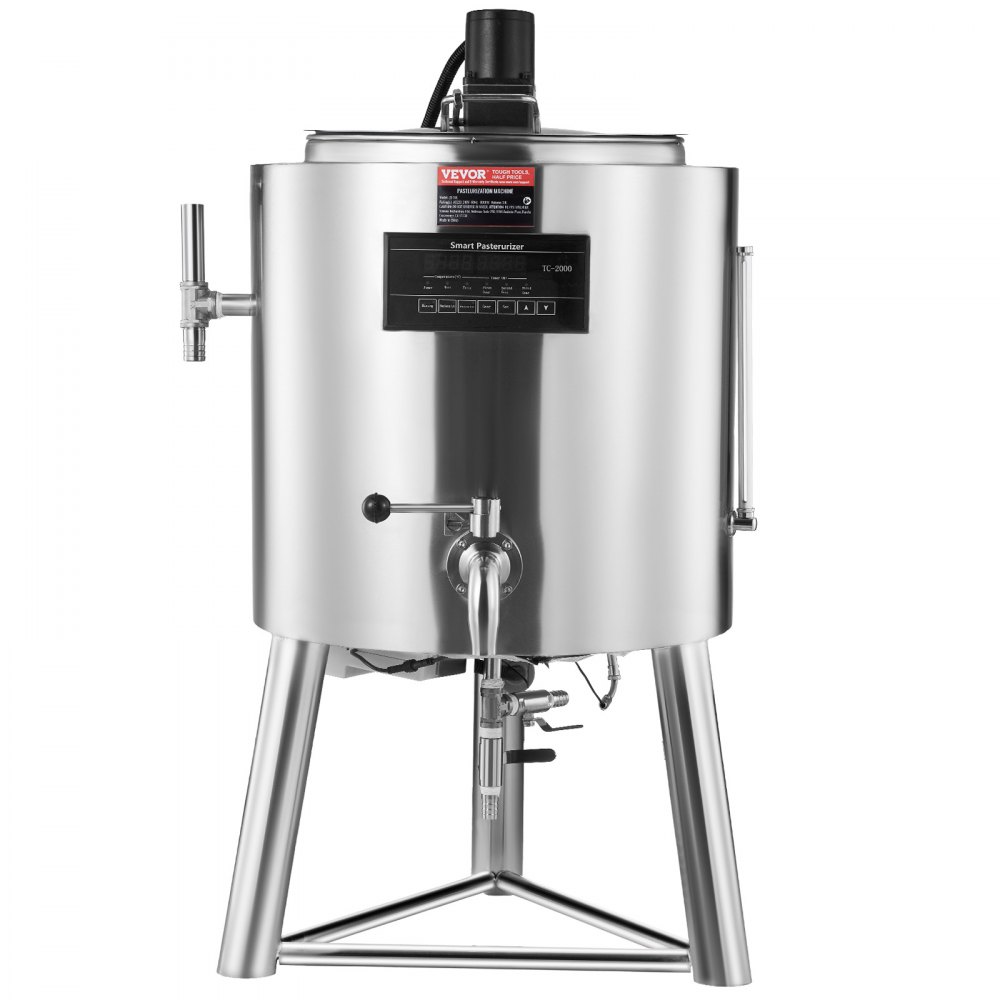 VEVOR Milk Pasteurizer 50L, Commercial Milk Pasteurization Machine, Food Grade 304 Stainless Steel, Professional Pasteurization with Time and Temperature Control, for Milk Juice Yogurt Sterilization