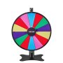 VEVOR Wheel of Fortune (61 cm) 14-vaks Wheel of Fortune met standaard, in hoogte verstelbaar, loterijspellen winnende roulette met schoolbordwisser en 2 stiften, 6 kleuren, ideaal voor feesten, pubs, beurzen