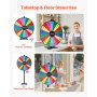 VEVOR 914 mm Spinning Prize Wheel, 18 Slots Spinning Wheel with Stand, Adjustable Height Win Fortune Roulette with a Dry Erase and 2 Markers, 6 Colors, Easy Assembly, for Party Pub Trade Show Carnival