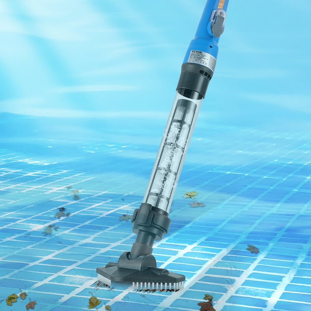 VEVOR Pool Vacuum, 8.5 GPM Handheld Cordless Hot Tub Vacuum with Extension Pole, for Deep Cleaning & Strong Suction, Rechargeable Pool Cleaner, Running up to 1Hour, for Above Ground/Inground Pool Spas