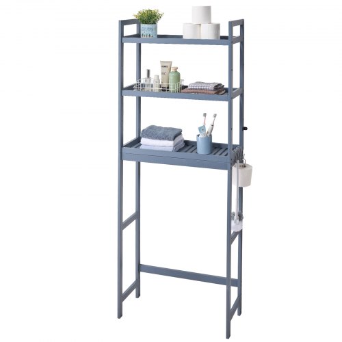 LIFEZEAL Wc-rek, staande organizer voor wasmachine, met 3 deuren en open plank, multifunctionele bovenkast boven toilet, voor badkamer, droger (wit LIFEZEAL Wc-rek, staande organizer voor wasmachine, met 3 deuren en open plank, multifunctionele bovenkast boven toilet, voor badkamer, droger (wit
