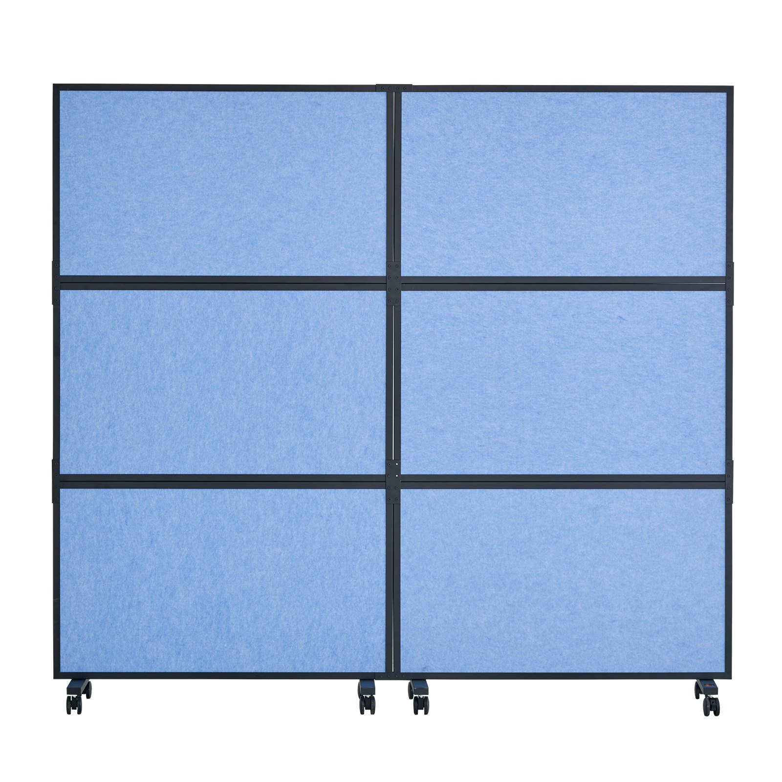 VEVOR Room Divider Scheidingswand Geluidsdicht Dubbel Paneel, Draagbare Kantoorscheidingswand met Polyester en Stalen Kubuswand, Room Divider (171 x 93 x 39 cm), Indigo Blauw