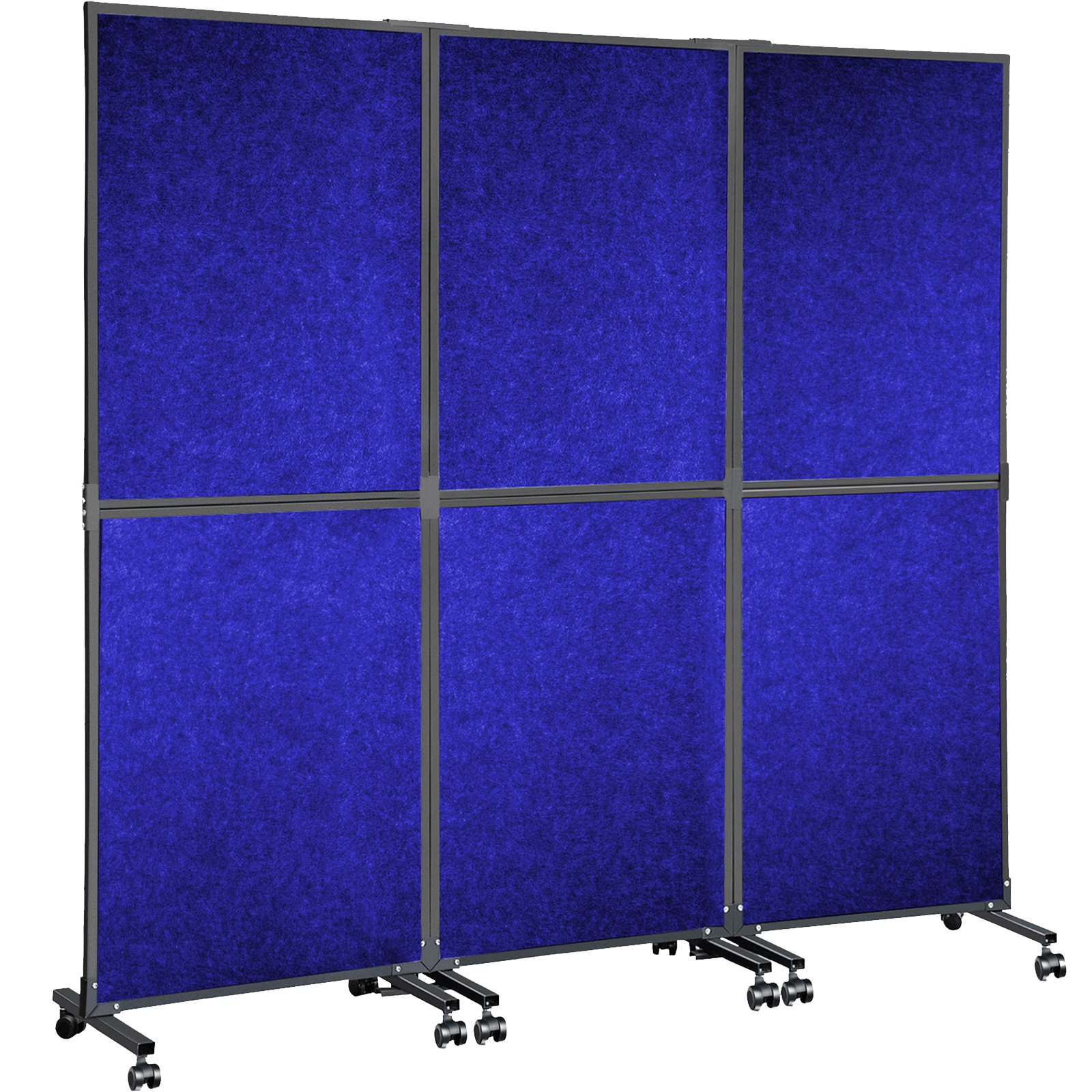 VEVOR Kamerverdeler Kamerscherm 3-pack Paravent Marineblauw 183x168cm Vrijstaand