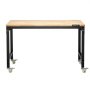 VEVOR Werkbank 1220x610x711-1003mm, 907 Draagvermogen, Werkbank met Stopcontact, Wielen en Pegboard, Robuuste Werktafel met Eikenhouten Blad voor Garage, Werkplaats, Kantoor en Thuis