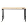 VEVOR Werkbank 1524 x 559 x 711-1030 mm, draagvermogen 907 kg, werktafel met stopcontact, wielen en ophangbord, robuuste werktafel met eikenhouten blad voor garage, werkplaats, kantoor en thuis