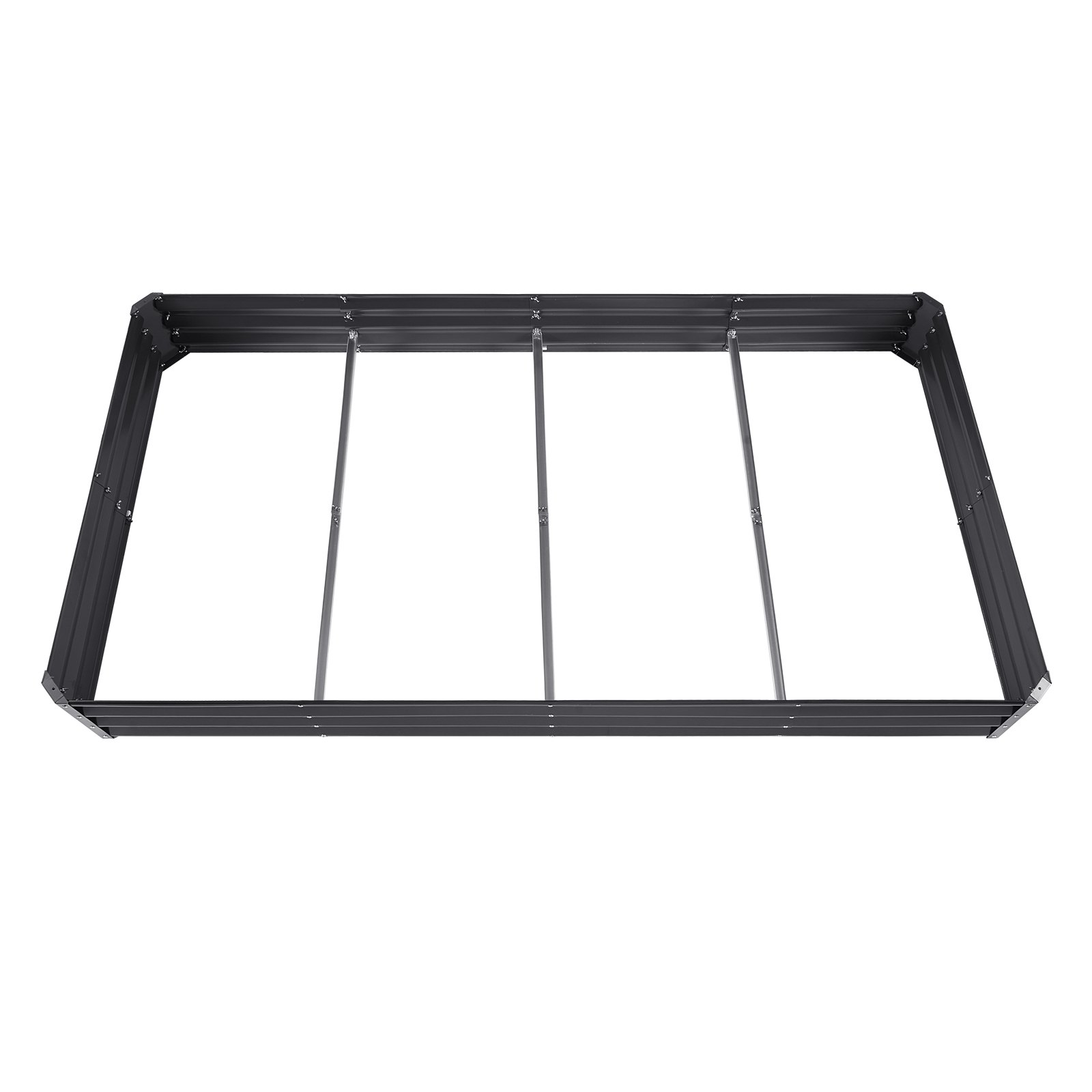 VEVOR Raised Garden Bed, 94.5 x 47.2 x 11 inch Galvanized Metal Planter Box, Outdoor Planting Boxes with Open Base, for Growing Flowers/Vegetables/Herbs in Backyard/Garden/Patio/Balcony, Dark Gray