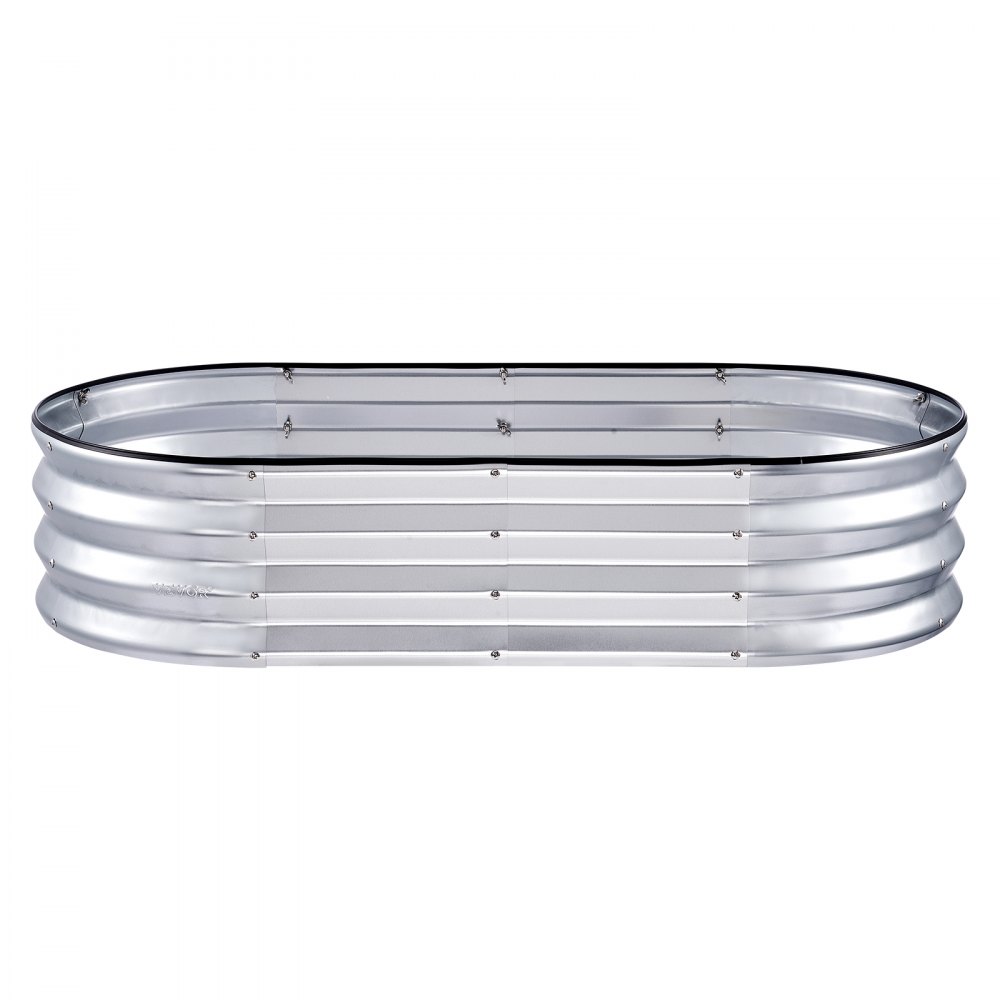VEVOR verhoogde plantenbak bloembak tuinbak terrasmoestuin tuinbed plantbed zilver 120x60x30cm gegalvaniseerd metaal ideaal voor het kweken van groenten, fruit, kruiden, enz.