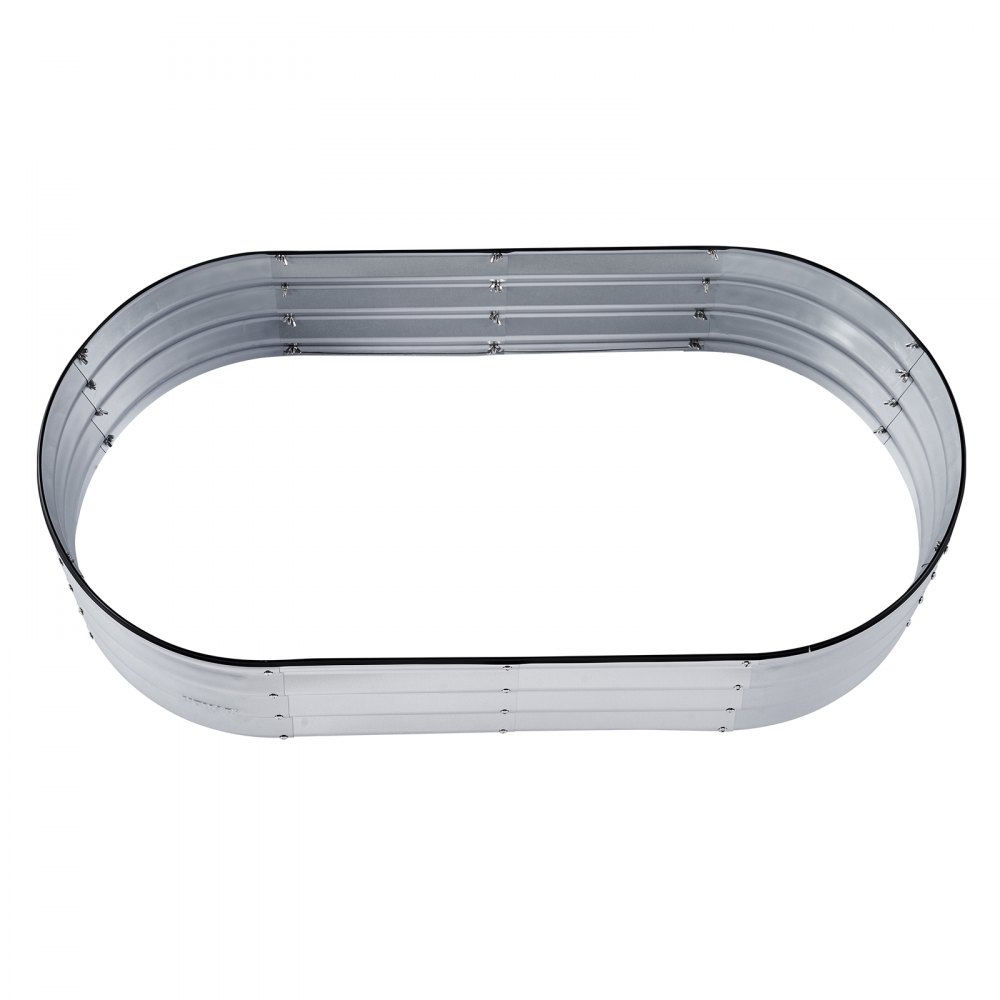 VEVOR verhoogde plantenbak bloembak tuinbak terrasmoestuin tuinbed plantbed zilver 120x60x30cm gegalvaniseerd metaal ideaal voor het kweken van groenten, fruit, kruiden, enz.