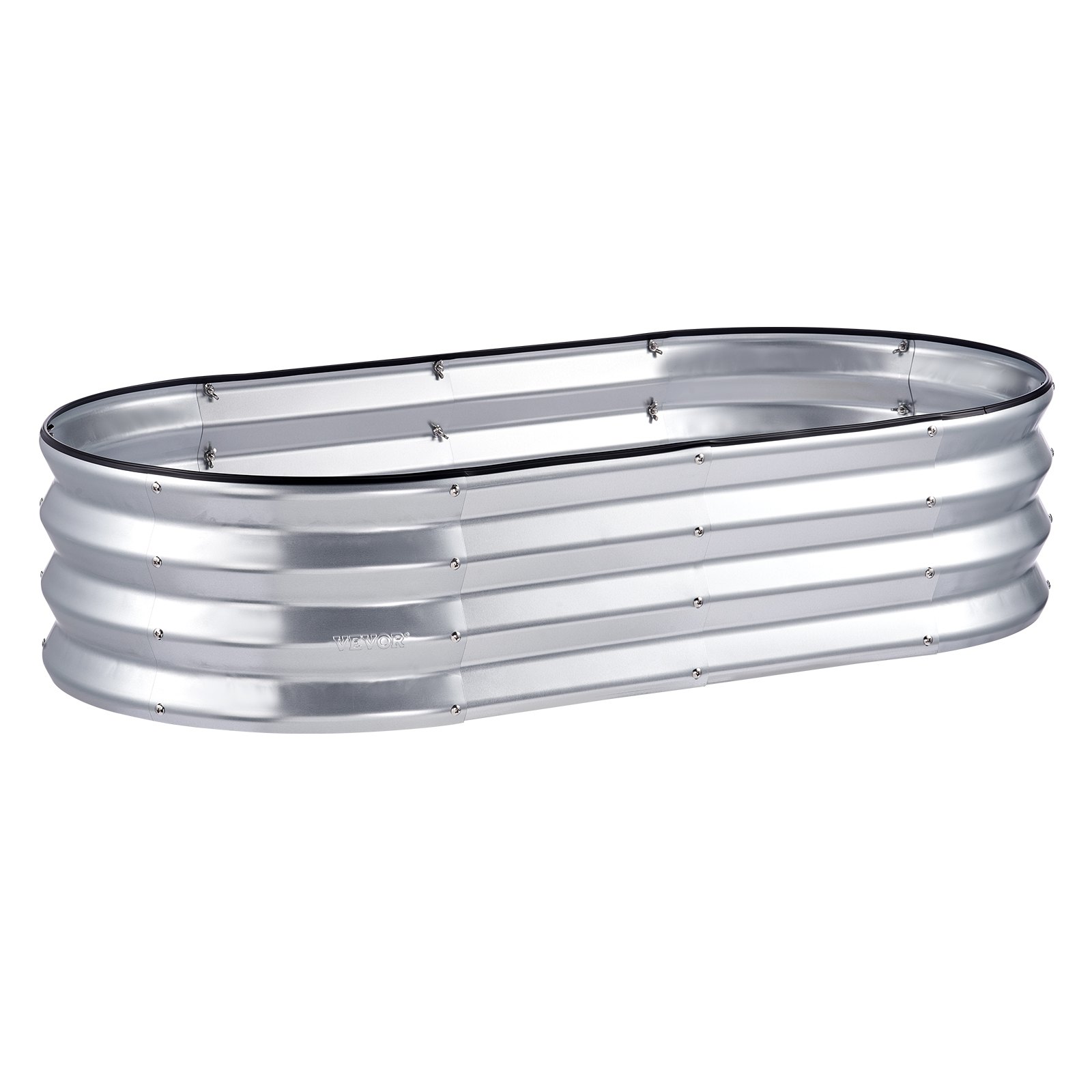 VEVOR verhoogde plantenbak bloembak tuinbak terrasmoestuin tuinbed plantbed zilver 120x60x30cm gegalvaniseerd metaal ideaal voor het kweken van groenten, fruit, kruiden, enz.