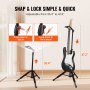 VEVOR Tripod Guitar Stand Floor-Standing Foldable 35.4-47.2 in Adjustable Height