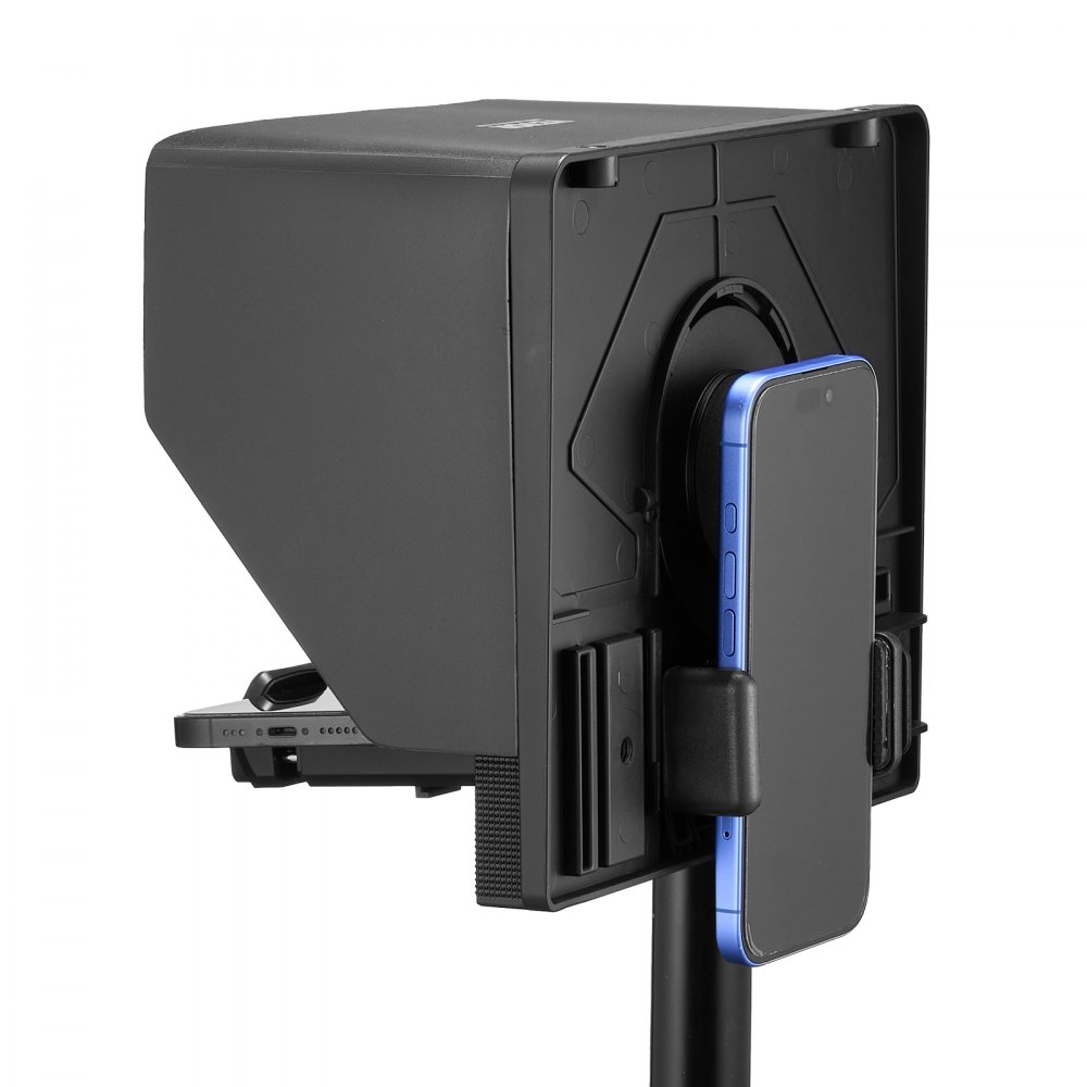 VEVOR Teleprompter, 10" Aluminum Alloy, Desktop Prompter with Adjustable Spectroscope, Remote Control, for YouTube, Twitch, Zoom, Supports DSLR/Webcam/Smartphone, for Video Recording/Live Streaming