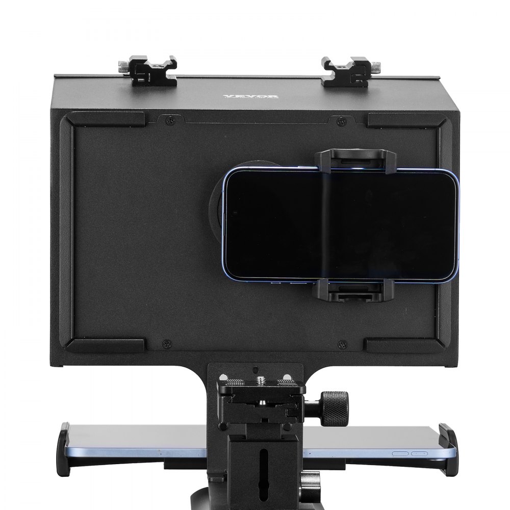 VEVOR Teleprompter, 33,02 cm aluminium, vloermodel met instelbare hoekspectroscoop, afstandsbediening, voor YouTube, Twitch, zoom, ondersteunt DSLR/webcam/smartphone, voor video-opname/livestreaming