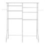 VEVOR Over Washer and Dryer Storage Shelves, 6 Tiers Laundry Room Drying Rack with Hanger Rod and Hooks, Two Rows Adjustable Washer Shelves Space Saver, for Laundry Room Storage & Organization, White