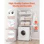 VEVOR Opbergrek boven wasmachine/droger, enkele rij, 3 lagen, wit