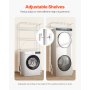 VEVOR Over Washer and Dryer Storage Shelf, 3 Tiers Laundry Room Drying Rack with Hanger Rod and Hooks, Single Row Adjustable Washer Shelves Space Saver, for Laundry Room Storage & Organization, White