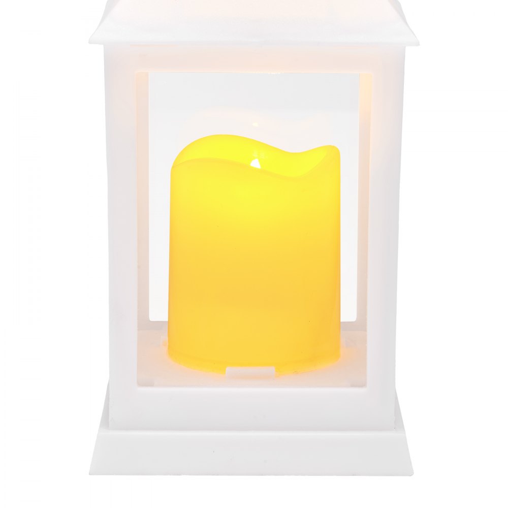 VEVOR 12-pack decoratieve kaarslantaarns, elektrische LED vlamloze kaarsen, kunststof houders met glas, wanddecoratie voor veranda's, bruiloftstafels, feesten, boerderijen, wit, 105x105x240 mm