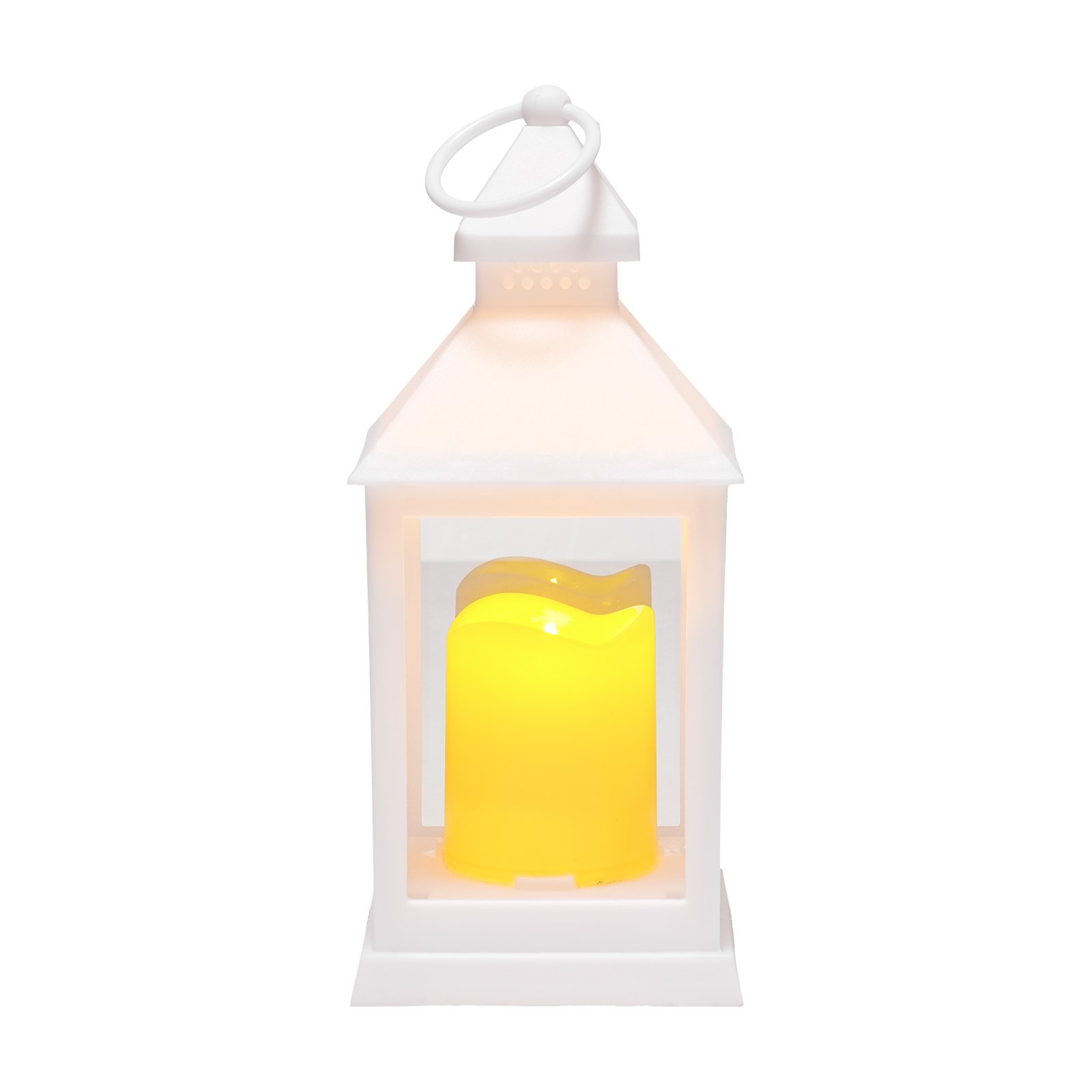 VEVOR 12-pack decoratieve kaarslantaarns, elektrische LED vlamloze kaarsen, kunststof houders met glas, wanddecoratie voor veranda's, bruiloftstafels, feesten, boerderijen, wit, 105x105x240 mm