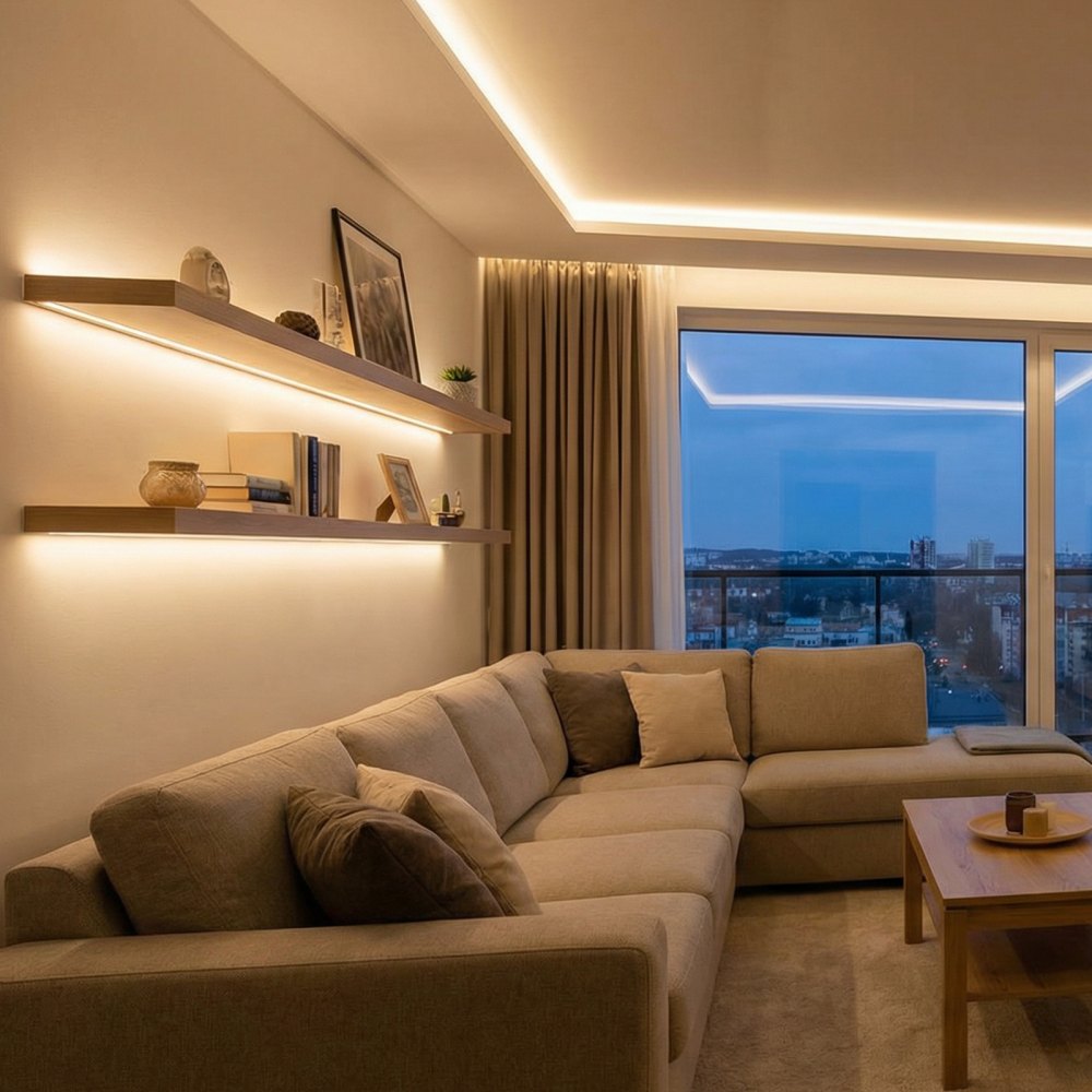 VEVOR LED-profiel 10-pack 2 m, geanodiseerd gipsplaatprofiel met melkwitte afdekking, eindkappen en montageclips, plafondprofiel, diffuserinstallatie in gipsplaat, aluminium profielen voor wand en plafond