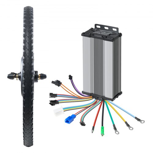 1000W elektrische fietsset, 48V 420RPM 650mm voorwiel e-bike naafmotorset met verbeterde snelheidsregelaar, gashendelset, LCD-scherm en PAS-systeem voor racefiets | NL