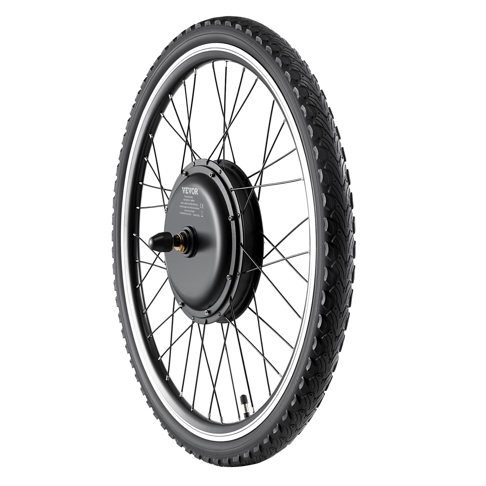 VEVOR 1000W elektrische fietsset, 48V 420RPM φ650mm voorwiel e-bike naafmotorset met verbeterde snelheidsregelaar, gashendelset, LCD-scherm en PAS-systeem voor racefiets