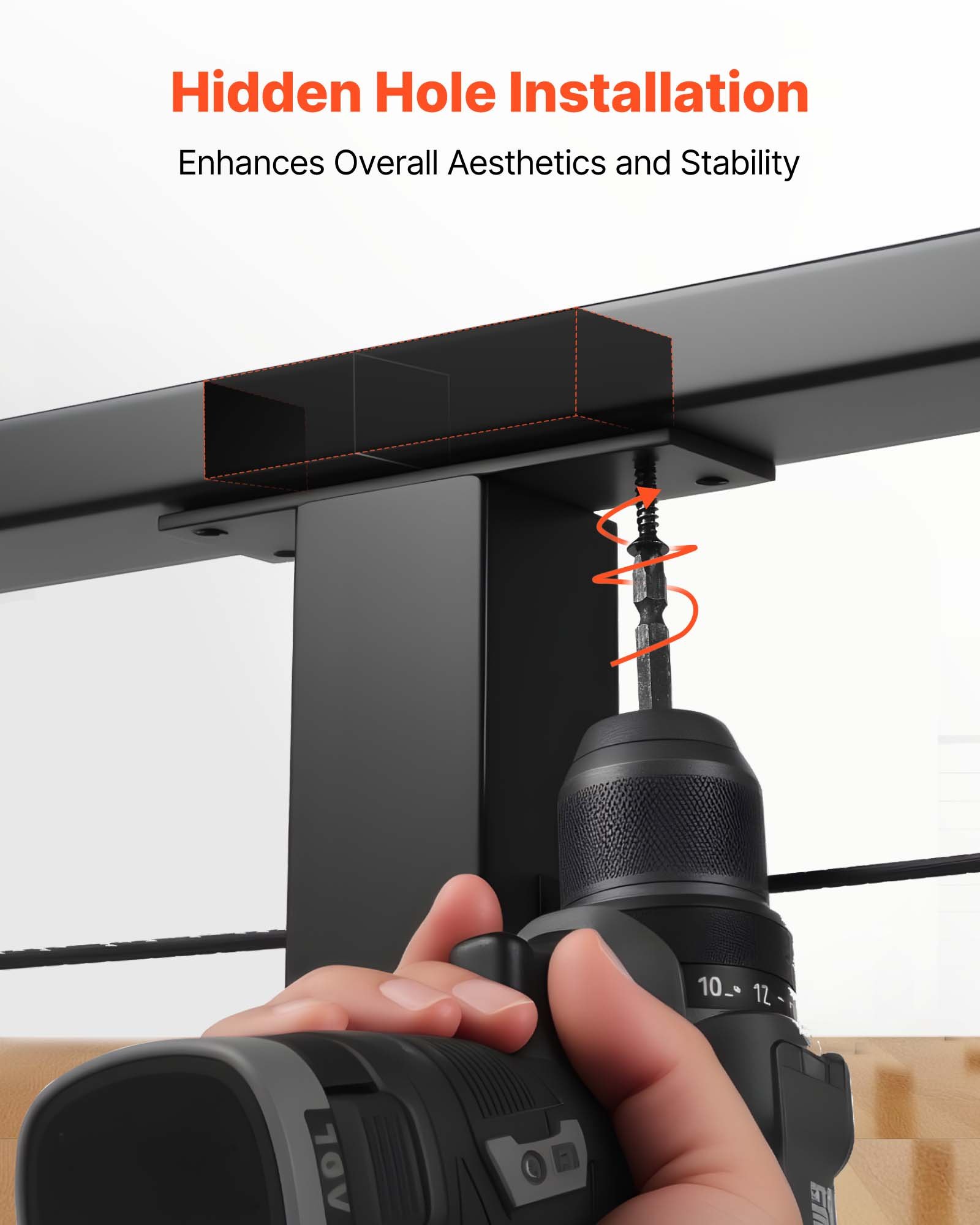 VEVOR 2 Pack Handrail Connectors, Flat Extension Stair Railing Accessories, POM Hand Rail Connector Fittings for Rectangular Cable Railing, Deck Cable Rail System Outdoor, Matte Black, HT-04